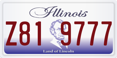 IL license plate Z819777