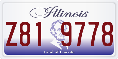 IL license plate Z819778