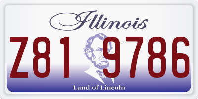 IL license plate Z819786