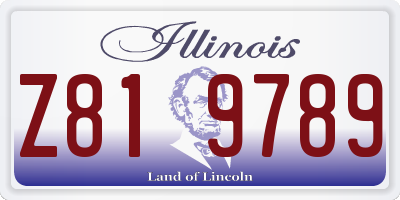IL license plate Z819789