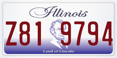 IL license plate Z819794