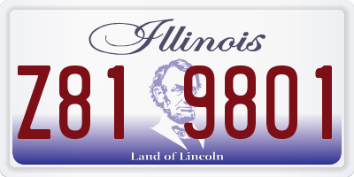 IL license plate Z819801