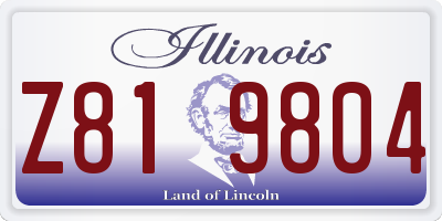 IL license plate Z819804
