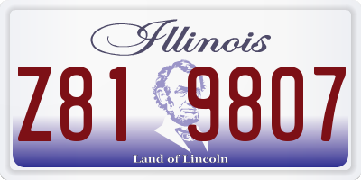 IL license plate Z819807