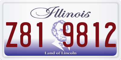 IL license plate Z819812