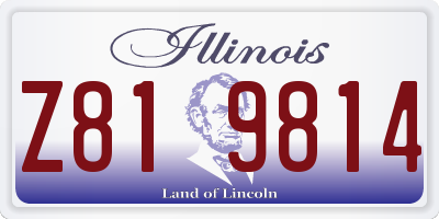 IL license plate Z819814