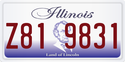 IL license plate Z819831