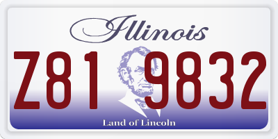 IL license plate Z819832