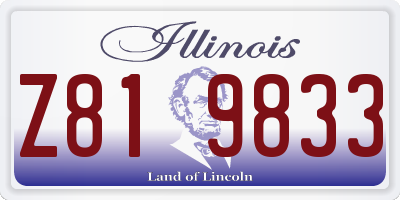 IL license plate Z819833