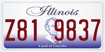 IL license plate Z819837