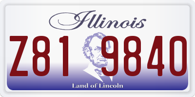 IL license plate Z819840