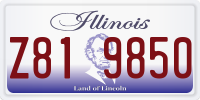 IL license plate Z819850