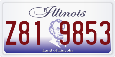 IL license plate Z819853