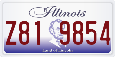 IL license plate Z819854