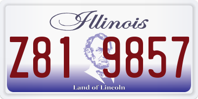 IL license plate Z819857