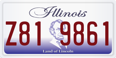 IL license plate Z819861