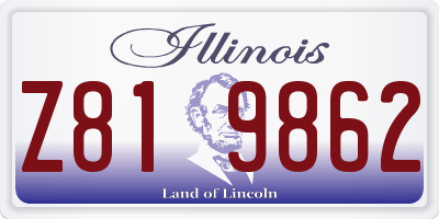 IL license plate Z819862