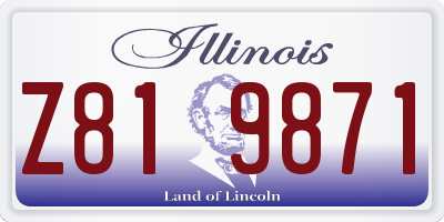IL license plate Z819871