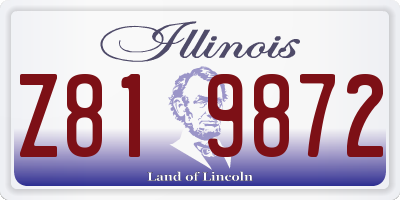 IL license plate Z819872