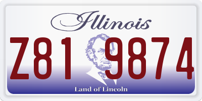 IL license plate Z819874