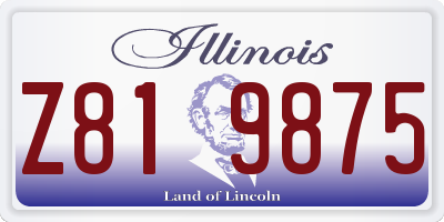 IL license plate Z819875