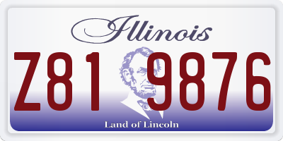 IL license plate Z819876