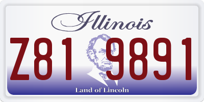 IL license plate Z819891