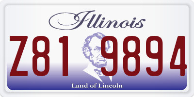 IL license plate Z819894