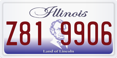 IL license plate Z819906