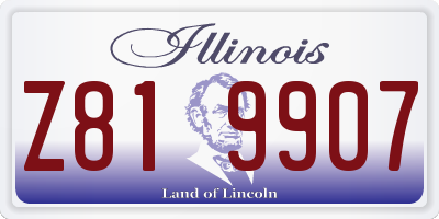 IL license plate Z819907