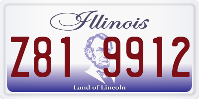 IL license plate Z819912