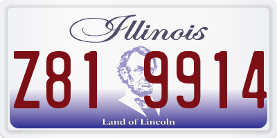 IL license plate Z819914
