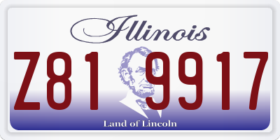 IL license plate Z819917