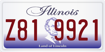 IL license plate Z819921