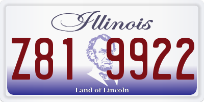 IL license plate Z819922