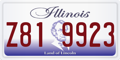 IL license plate Z819923