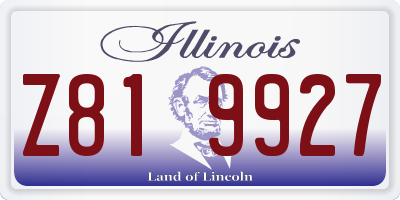 IL license plate Z819927