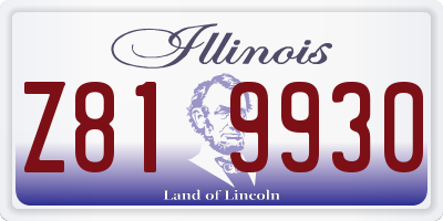 IL license plate Z819930