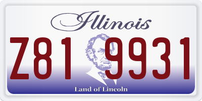 IL license plate Z819931