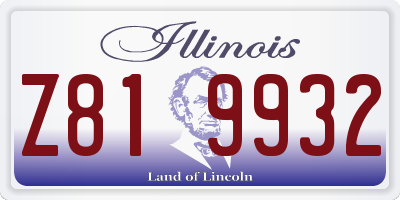 IL license plate Z819932