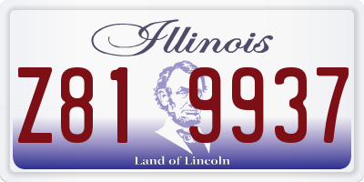IL license plate Z819937