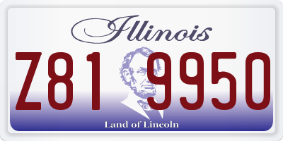 IL license plate Z819950