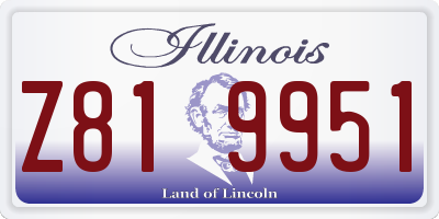 IL license plate Z819951