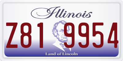 IL license plate Z819954