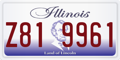 IL license plate Z819961