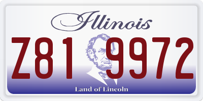 IL license plate Z819972