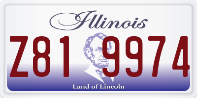 IL license plate Z819974