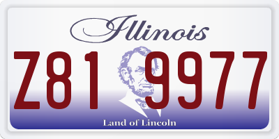 IL license plate Z819977