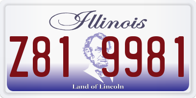 IL license plate Z819981