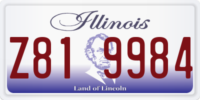 IL license plate Z819984